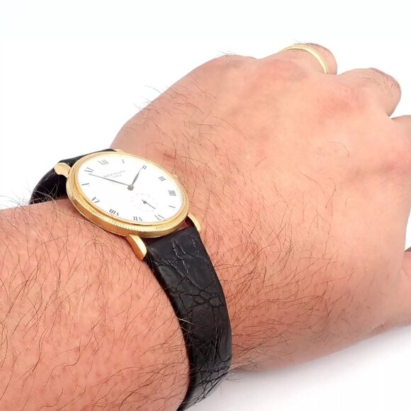 Patek Philippe 18k Yellow Gold Calatrava Manual Wind Roman Dial Watch - Picture 5 of 14